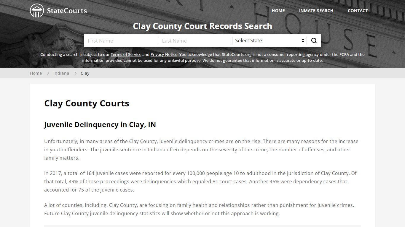 Clay County, IN Courts - Records & Cases - StateCourts